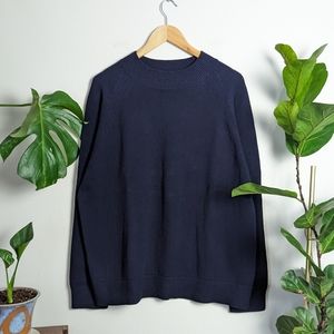 Quince | Navy | 100% Organic Cotton Mockneck Sweater